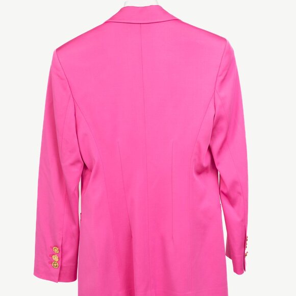 Versace SS20 Fuchsia Satin Safety Pin Detail Blazer - Picture 3 of 14